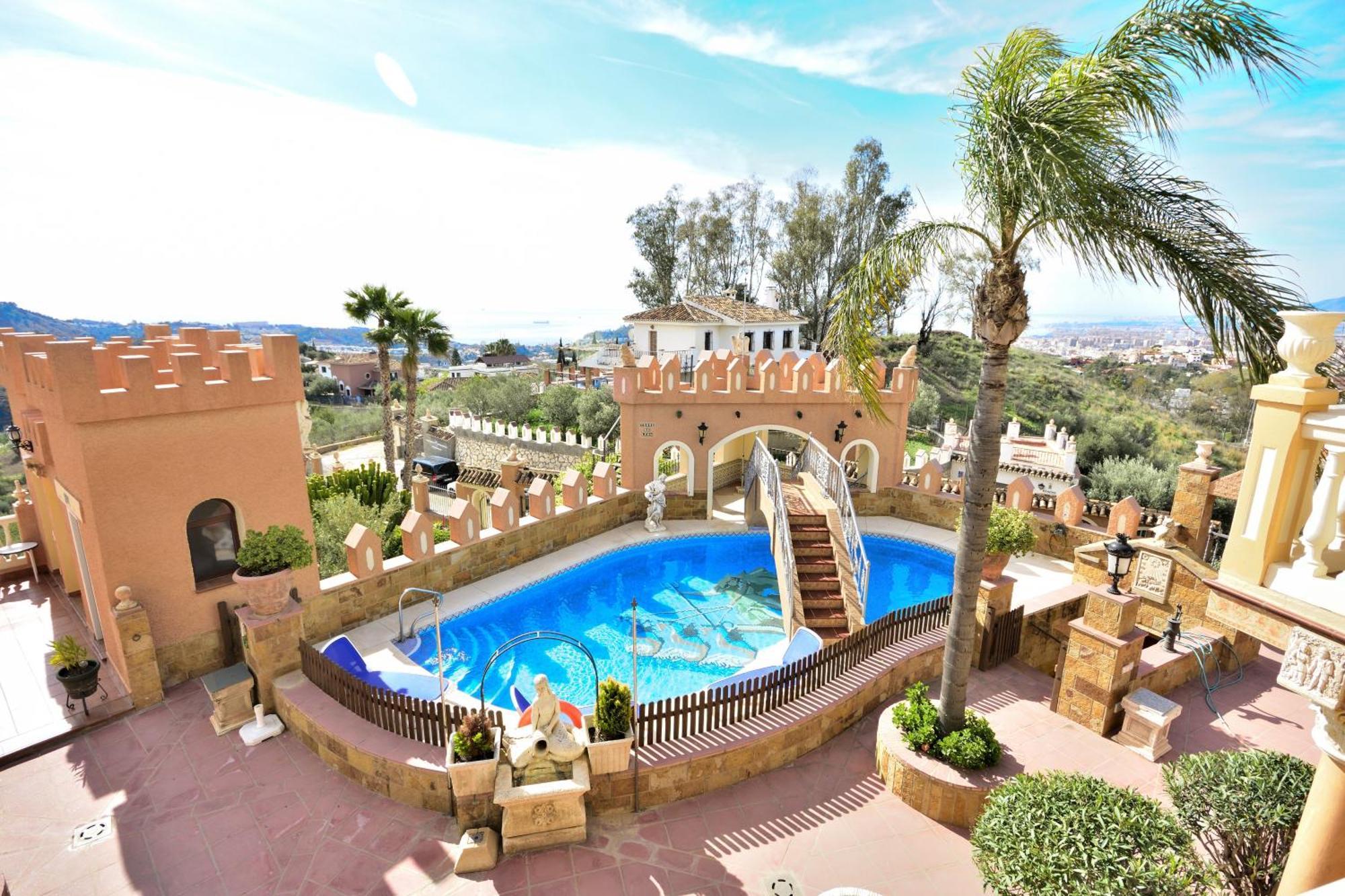 Villa Rural En Malaga Con Piscina Y Vistas Al Mar Bagian luar foto