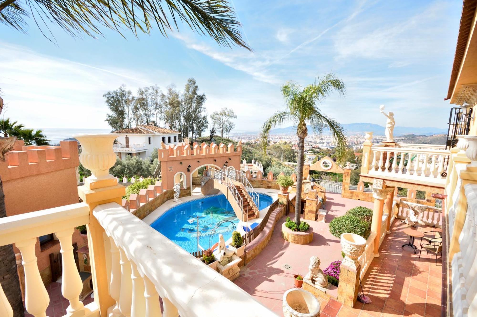 Villa Rural En Malaga Con Piscina Y Vistas Al Mar Bagian luar foto